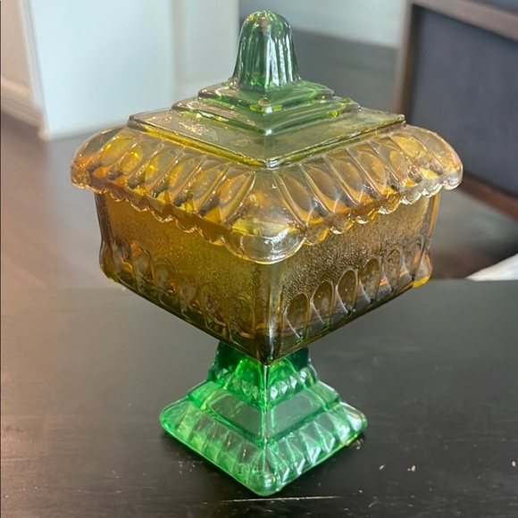 Other - Vintage Green and Brown Glass Decor Accent